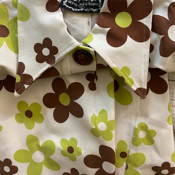 RARE Vintage 70's Week-end a Rome Paris Flower Mini Dress - Picture 4 of 9